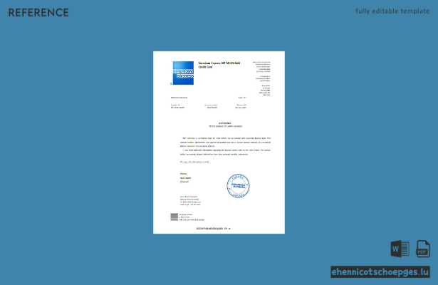 Beispielvorschau für eine Referenzkarte der American Express Air Miles Gold Kreditkarte für Kanada
